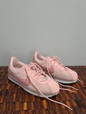 Nike Women's Light Pink Retro Cortez Sneakers With Shimmer